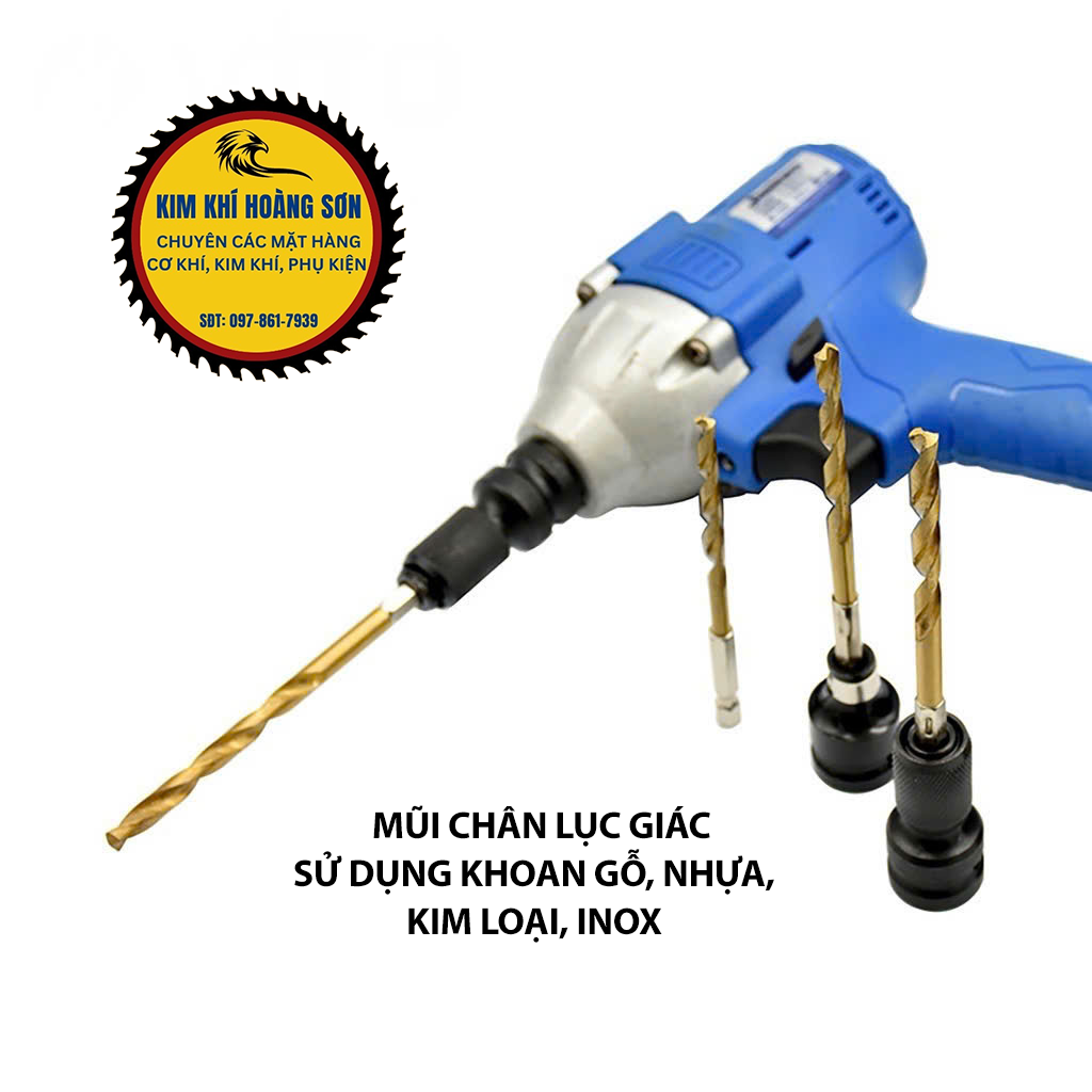 Bộ 10 Mũi Khoan Thép Hss Chuôi Lục Giác Đường Kính Từ 1.5 - 6mm Khoan Kim Loại, Sắt, Nhôm, Gỗ, Nhựa