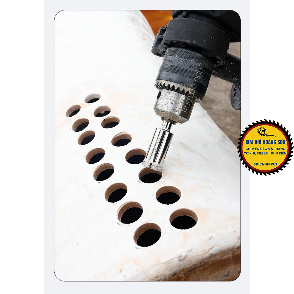Mũi khoan kính gạch men cao cấp khoan đá cứng đường kính từ 4mm - 25mm, đầu mũi phủ kim cương dày khoan sắc bén
