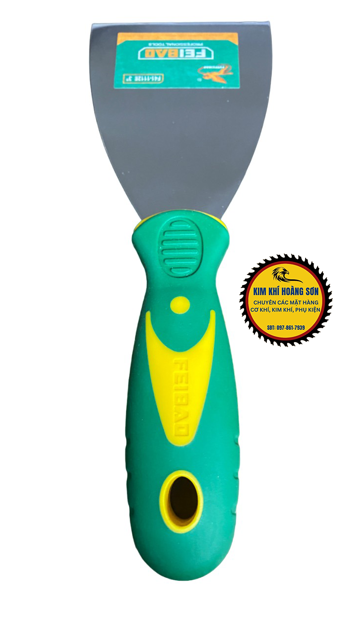 Bàn bả, Bàn xúc, Bay sủi xúc bả matit, Dao cạo sơn tường Inox FEIBAO, tay cầm nhựa cao su chống trơn trượt chắc chắn
