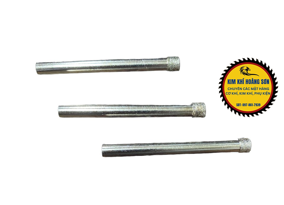Mũi khoan kính, gạch men, khoan đá lỗ tròn đường kính từ 32mm - 120mm, đầu mũi phủ hạt kim cương sắc bén