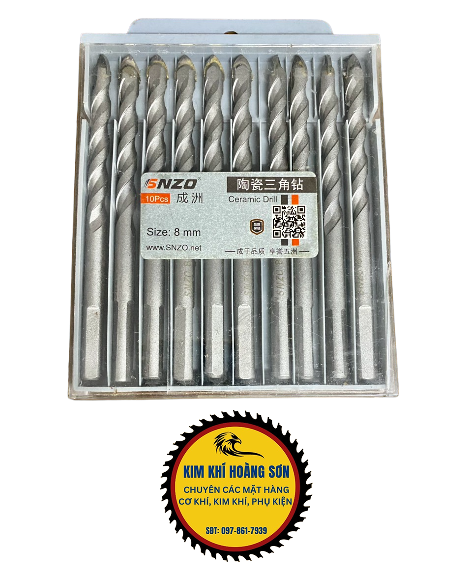 Mũi khoan đa năng SNZO 6 - 12mm, Mũi khoan kính đá gạch men cao cấp 2 cạnh, đầu nhọn cho độ cứng cao