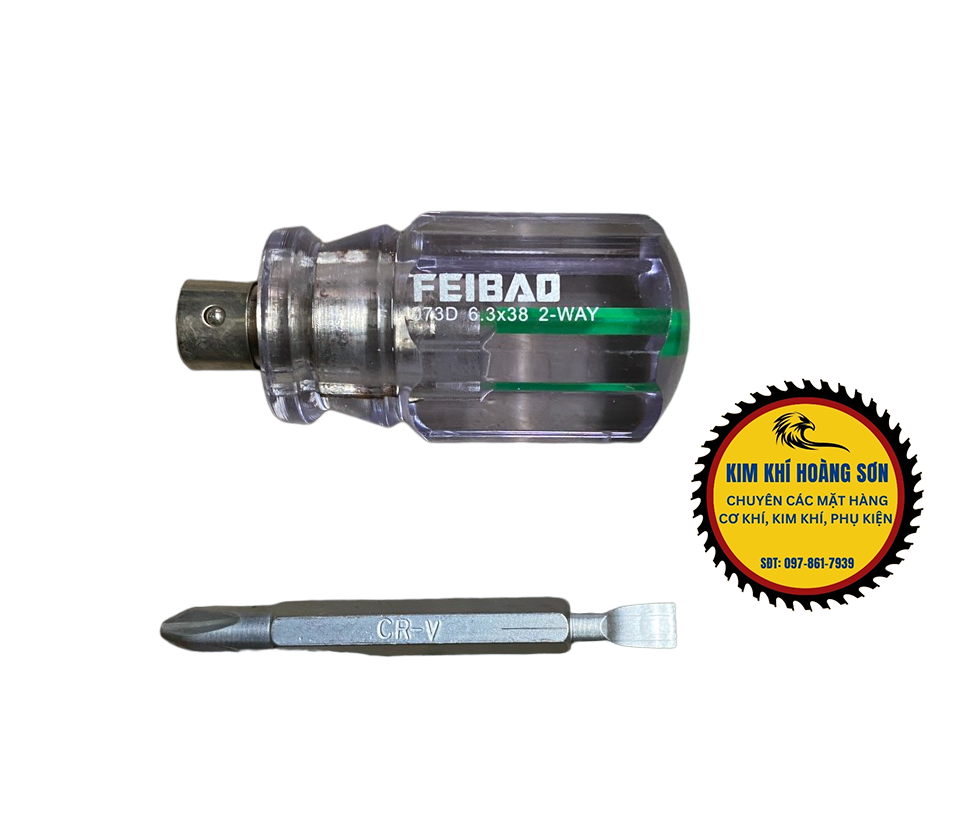 Tô Vít Ngắn Đảo Chiều 2 - 4 Cạnh Đa Năng Feibao Màu Xanh Kích Thước 6.3 x 38 mm Cho Vị trí Chật Hẹp Nhỏ Gọn