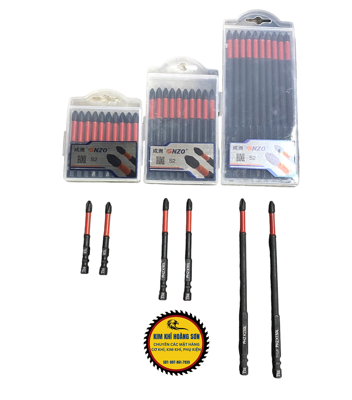 Mũi bắn vít SNZO, Đầu vít PH2 thiết kế chống trượt, từ tính cao, chuôi luc giác dài 65mm 90mm 150mm