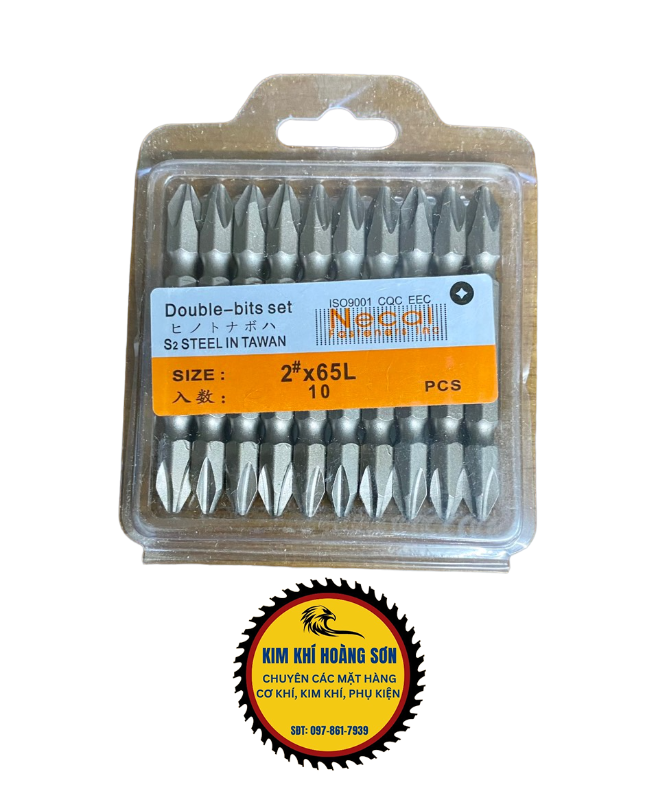 Mũi vít, Vỉ 10 đầu bắn vít vặn bake 6mm từ tính PH1, PH2 dài 65mm dùng cho máy vặn vít, máy khoan