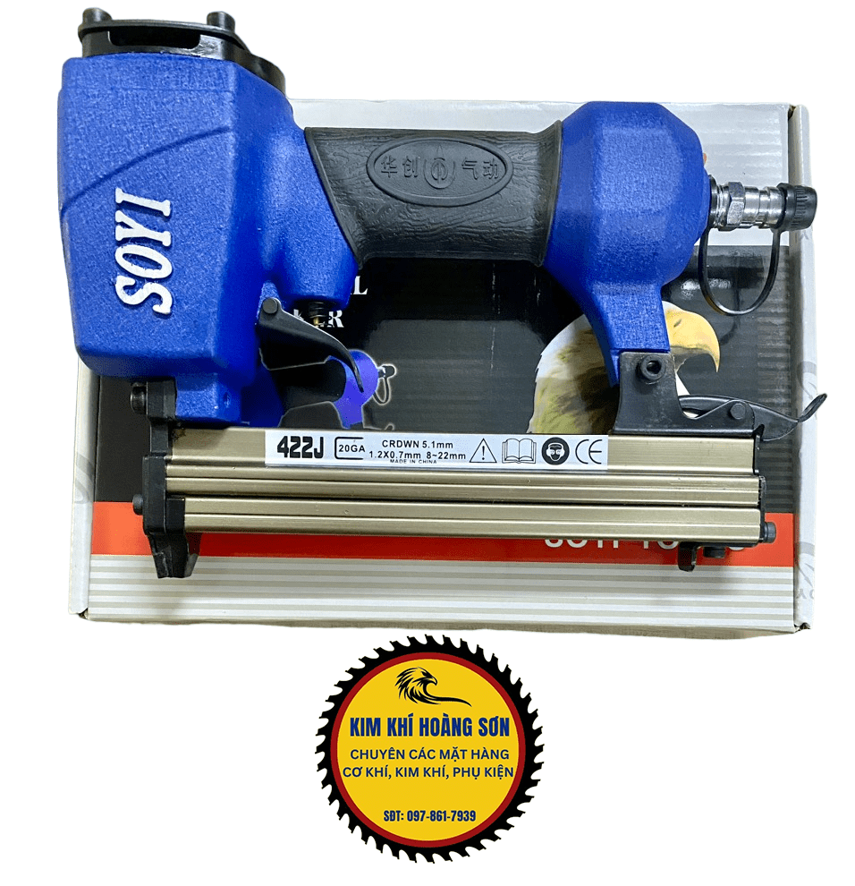 Súng bắn ghim gỗ chữ U SOYI 422J bằng hơi chuyên dụng, Súng bắn đinh chữ U chuyên dùng lắp ráp, sản xuất tủ, giày
