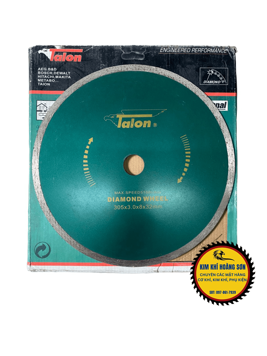 Lưỡi Cắt Gạch, Bê Tông, Đá Thương Hiệu Talon Răng Thưa - Răng Liền Kích thước 305 x 3.0 x 8 x 32 mm Chuyên Dụng