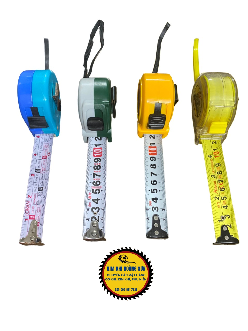 Thước mét, Thước kéo, Thước rút cao cấp, Thước lỗ ban phong thuỷ chiều dài 5m có dây đeo tiện lợi