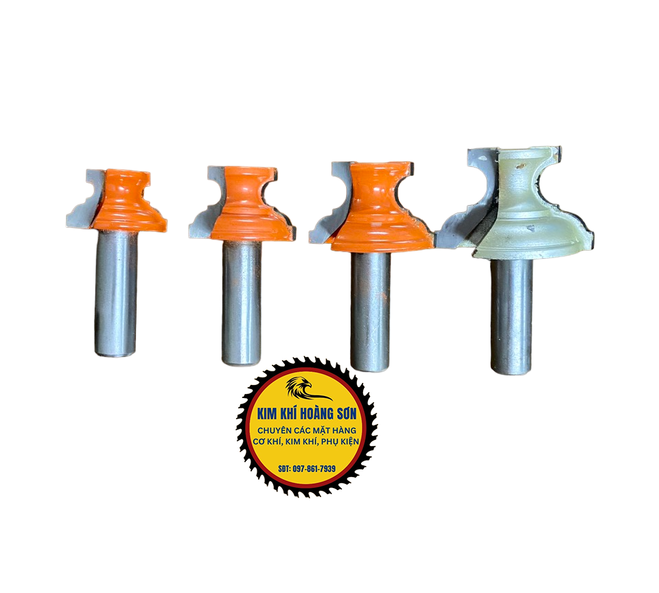 Mũi phay gỗ làm tay nắm âm cửa cánh tủ, Mũi soi rãnh chỉ nổi ngã cốt trục 12.7mm nhiều kích thước