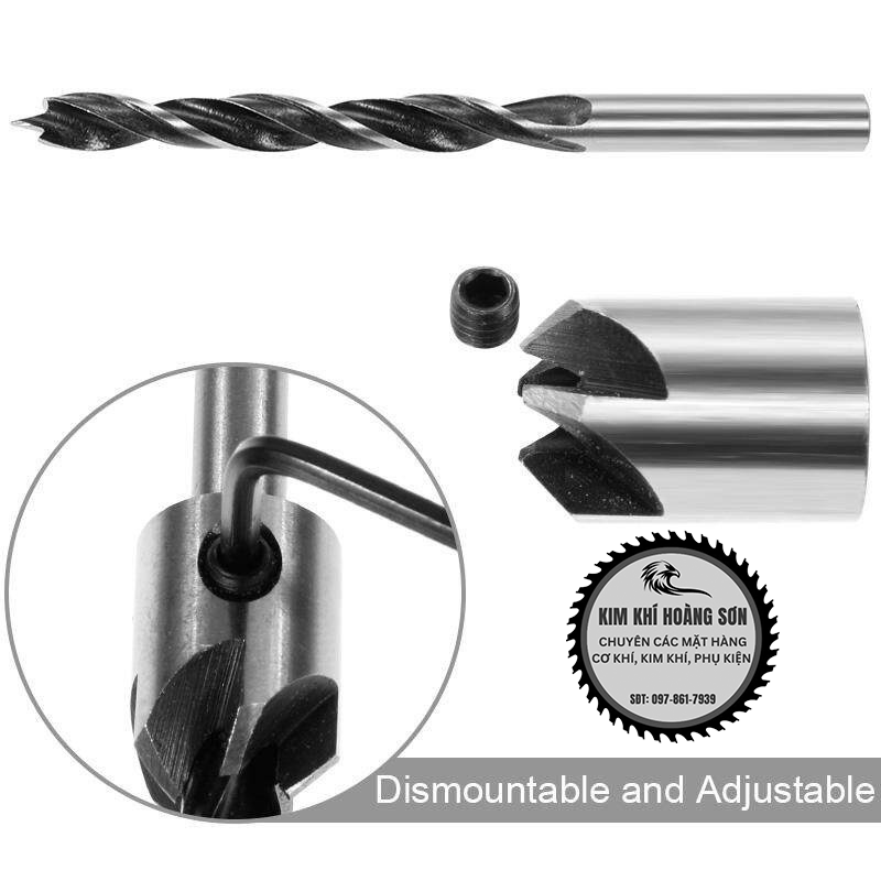Mũi khoan âm vít gỗ 2 tầng, Bộ 7 mũi khoan gỗ bắt âm mũ vít đầu đinh định tâm kích cỡ 3-10mm chất liệu thép HSS cao cấp