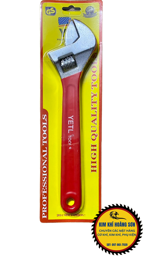 Mỏ lết cán bọc cao su YETI size 8'' 10'' 12'' chất liệu hợp kim mạ crom độ cứng cao, chống rỉ sét, độ bền cực đại