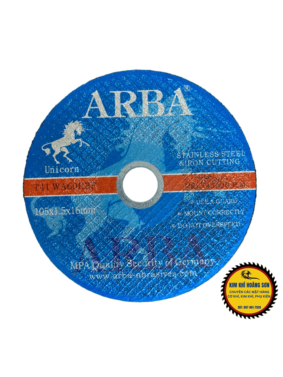 Đá mài, đá cắt sắt thép ARBA chính hãng 100 - 105mm lỗ trục 16mm chất liệu cao cấp sắc bén, bền bỉ