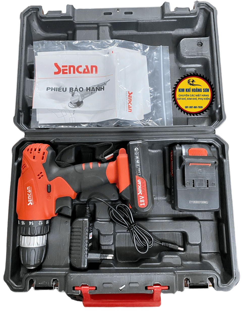 Máy khoan pin 18V SENCAN D511806, Máy Khoan Vặn Vít Dùng Pin 2 Chức Năng, Không Chổi Than, Kèm Pin Và Sạc