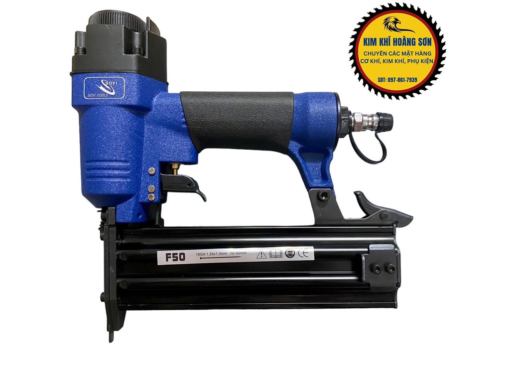 Súng bắn đinh gỗ thẳng F50, Máy bắn ghim hơi SOYI cầm tay tiết kiệm thời gian, chuyên dụng lắp ráp nội thất