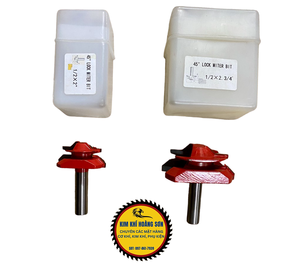Mũi phay gỗ ghép góc vuông, Mũi soi ghép ván 45 độ chất liệu hợp kim phủ Teflon chịu nhiệt tốt