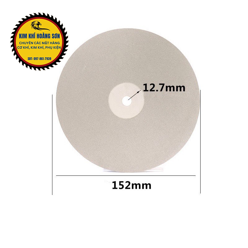 Đá mài kính, kim cương đường kính 150mm, Lưỡi đĩa mài hợp kim cao cấp lỗ trục 12.7mm ít gây tiếng ồn