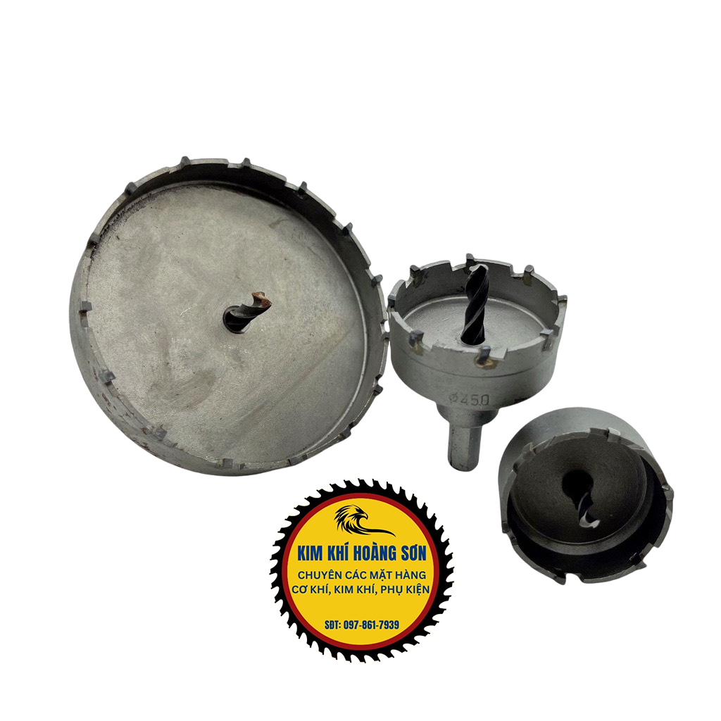 Mũi khoan khoét sắt lỗ tròn đầu hợp kim TCT vỏ trắng đường kính từ 36mm - 100mm chịu nhiệt tốt