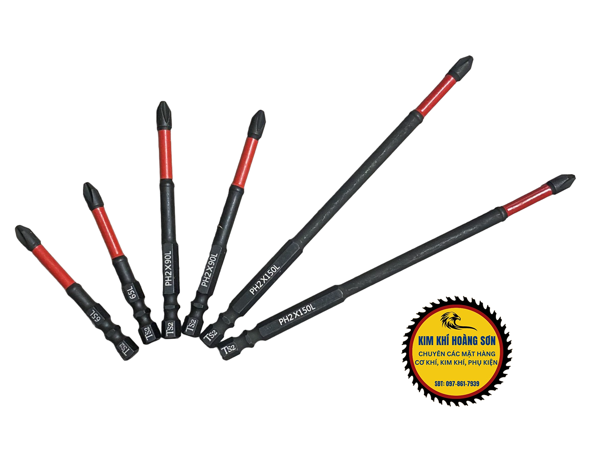 Mũi bắn vít SNZO, Đầu vít PH2 thiết kế chống trượt, từ tính cao, chuôi luc giác dài 65mm 90mm 150mm