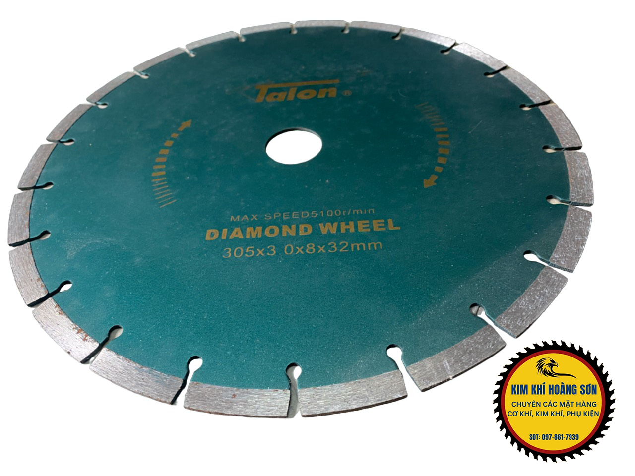 Lưỡi Cắt Gạch, Bê Tông, Đá Thương Hiệu Talon Răng Thưa - Răng Liền Kích thước 305 x 3.0 x 8 x 32 mm Chuyên Dụng