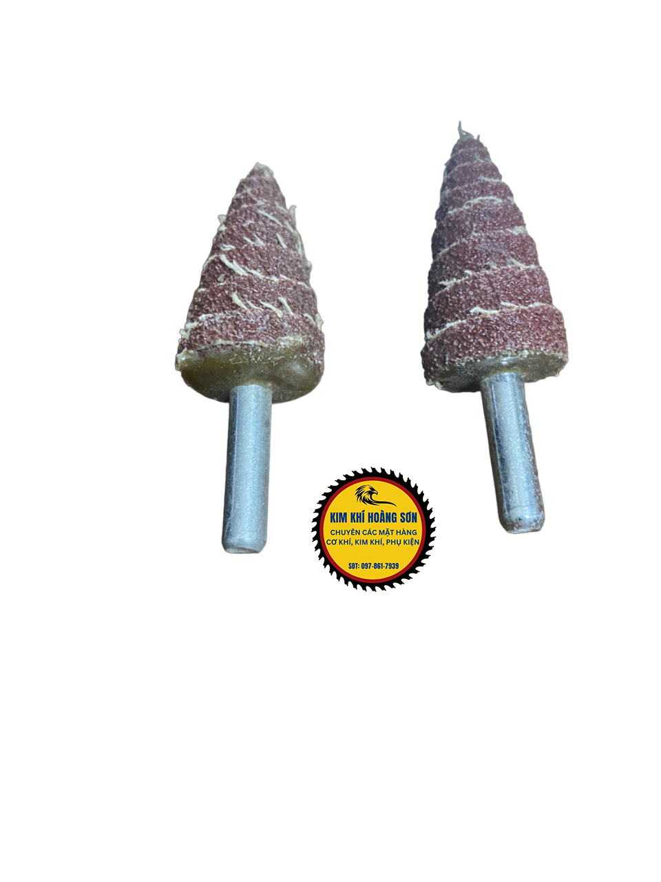 Nhám trụ cây thông, Nhám chuôi, Nhám xếp trụ thông, Đầu mài nhám inox cỡ 20mm 25mm 30mm chuôi 6mm