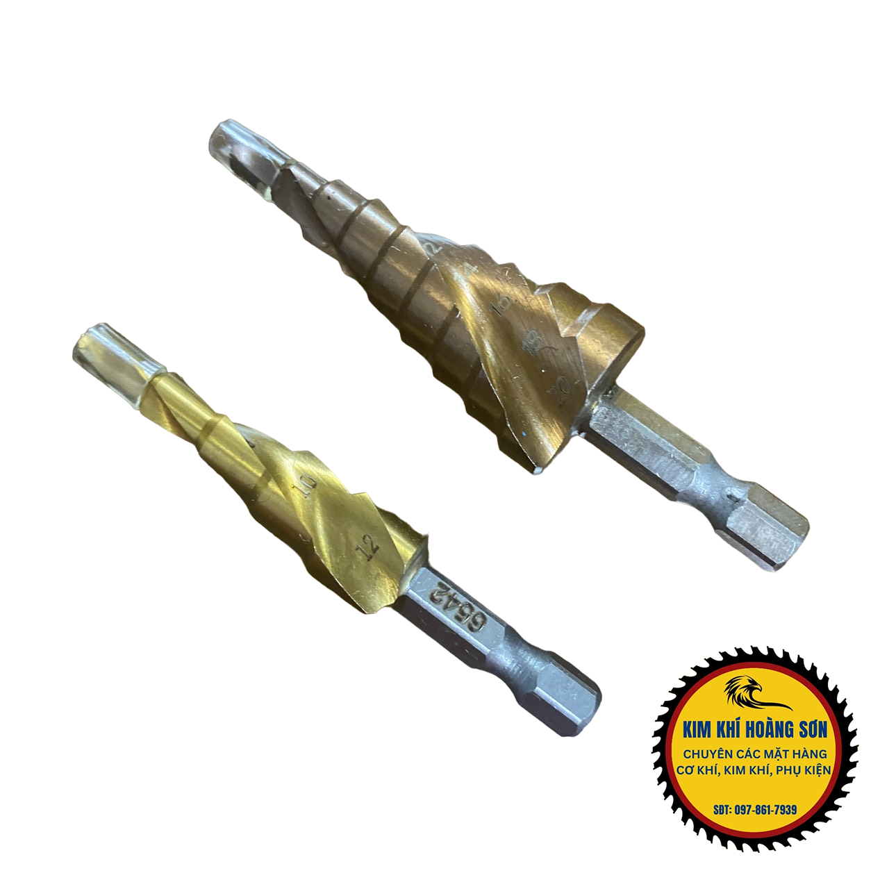 Mũi khoan tháp bước phủ thép HSS cao cấp 4-32mm khoan đa năng chuôi lục giác khoét lỗ sắt gỗ nhựa