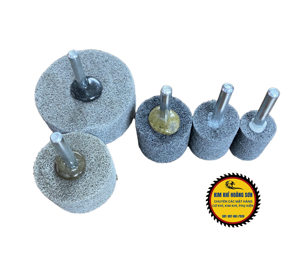 Nỉ trụ xám, nỉ que trục 6mm mài đánh bóng kim loại, gỗ... hình trụ nhỏ kích thước từ 20mm - 60mm