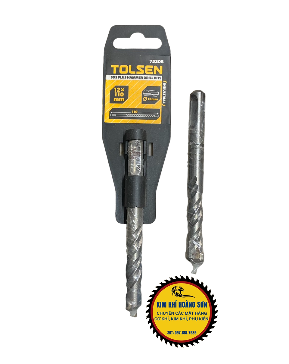 Mũi khoan bê tông 2 cạnh 6-12mm dài 110mm, Khoan tường Nicholson chuôi gài phủ Titanium chịu lực tốt