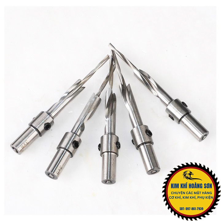 Mũi khoan gỗ 2 tầng có đầu nhọn định tâm chiều dài 70/100mm lắp máy khoan đầu kẹp chuôi 10mm
