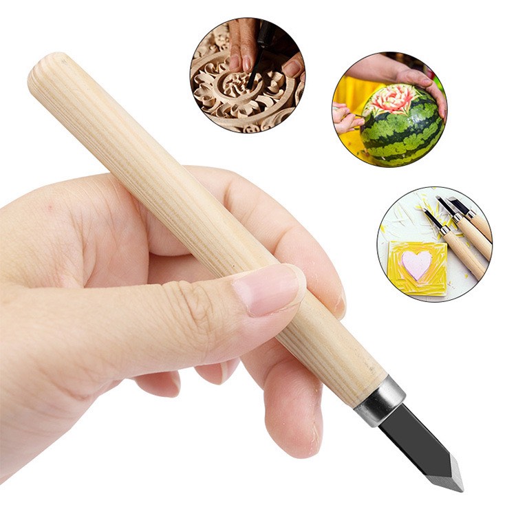 Bộ khắc gỗ, Bộ đục gỗ chạm khắc 6-10 chi tiết, Bộ điêu khắc gỗ đầu dao thép cao cấp chống rỉ, tay cầm gỗ chắc