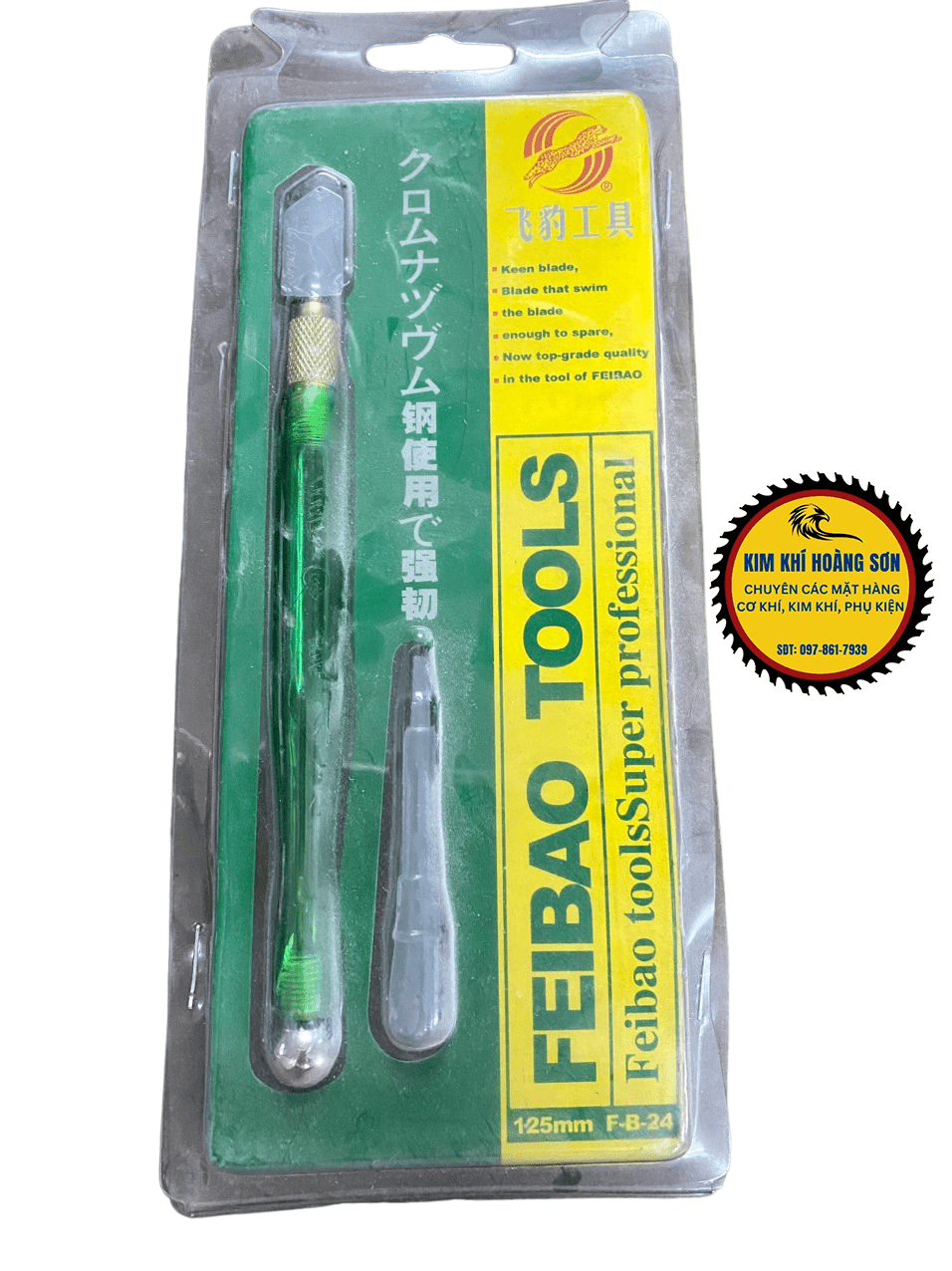 Dao cắt kính FEIBAO 185mm cao cấp, thân đồng cắt kính dày từ 3mm - 15mm, thiết kế nhỏ gọn, lưỡi dao sắc bén