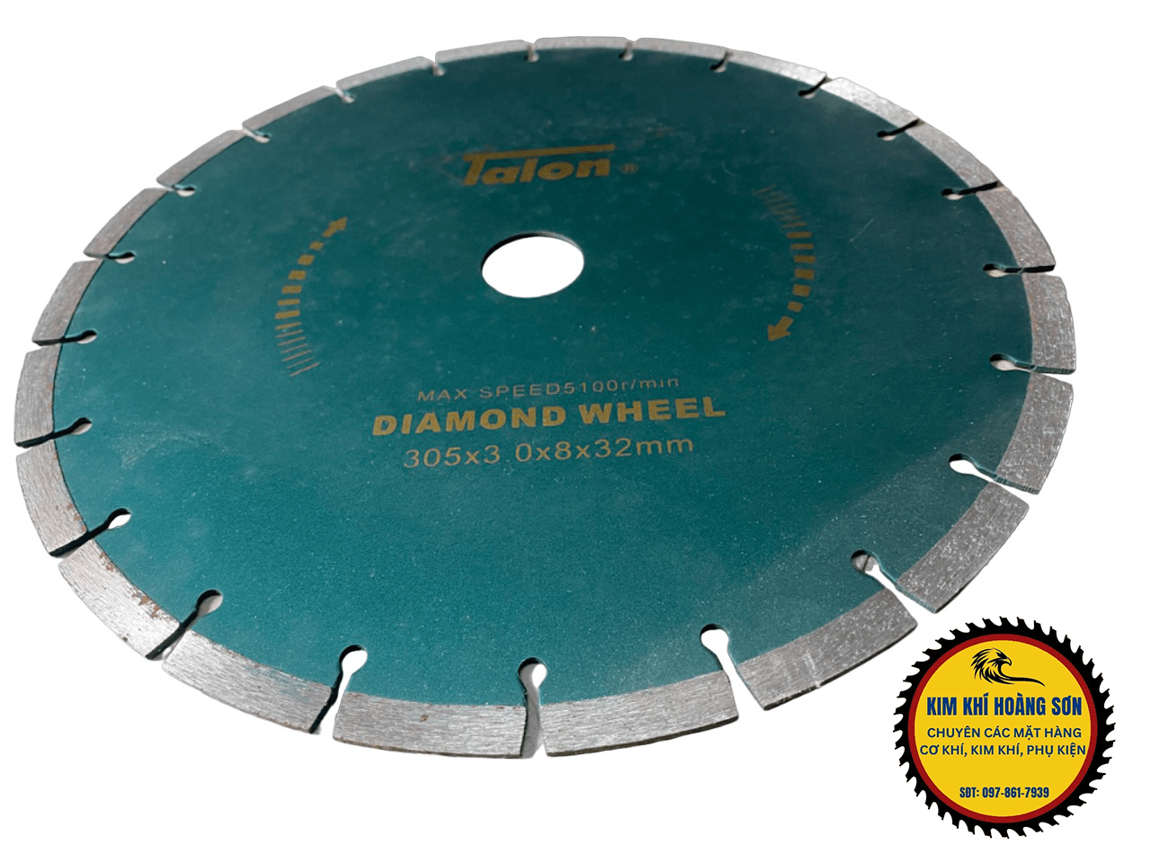 Lưỡi Cắt Gạch, Bê Tông, Đá Thương Hiệu Talon Răng Thưa - Răng Liền Kích thước 305 x 3.0 x 8 x 32 mm Chuyên Dụng
