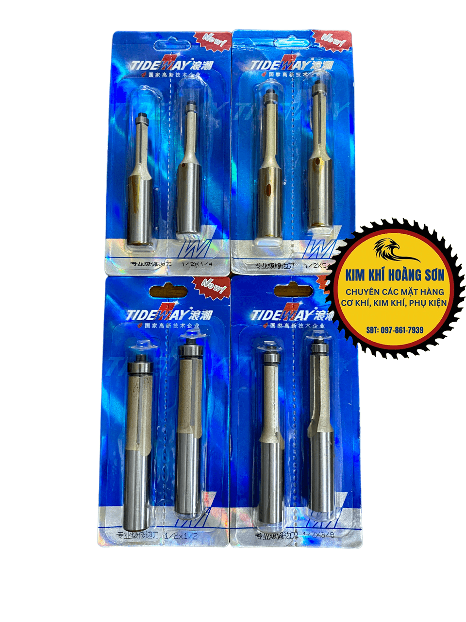 Mũi soi gỗ thẳng CNC lấy nền, Mũi phay TIDEWAY cốt to 12.7mm có bi sử dụng cho máy phay, máy cắt CNC