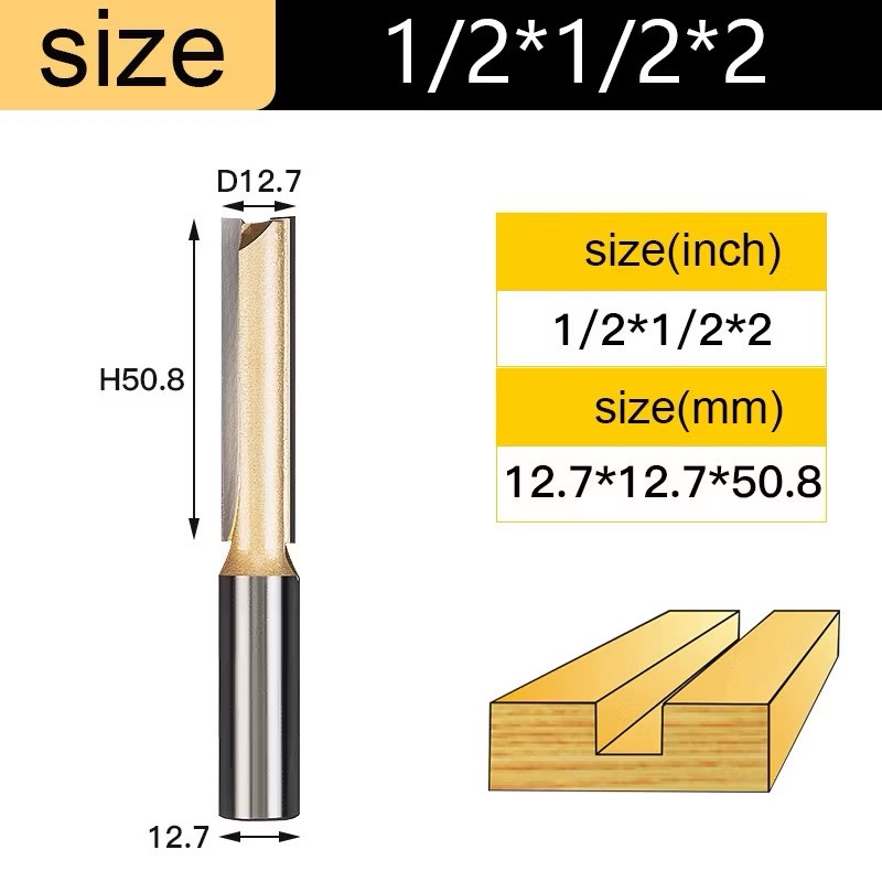 Mũi soi gỗ thẳng CNC lấy nền, Mũi phay gỗ TIDEWAY cốt 6.3mm và 12.7mm sử dụng cho máy phay, máy cắt CNC