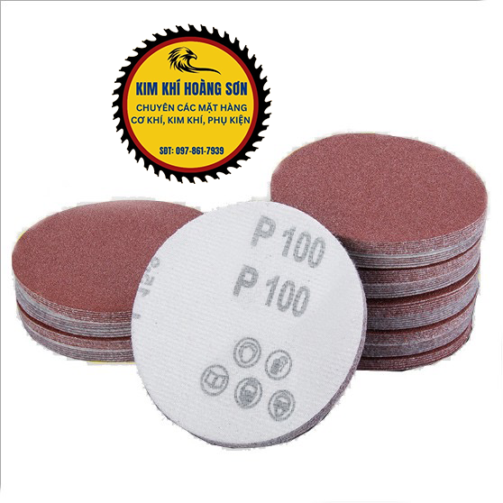 Combo 10 tấm giấy nhám tròn tự dính đường kính 100mm, độ nhám P40-P320, Giấy ráp tròn đánh bóng gỗ, sắt, kim loại