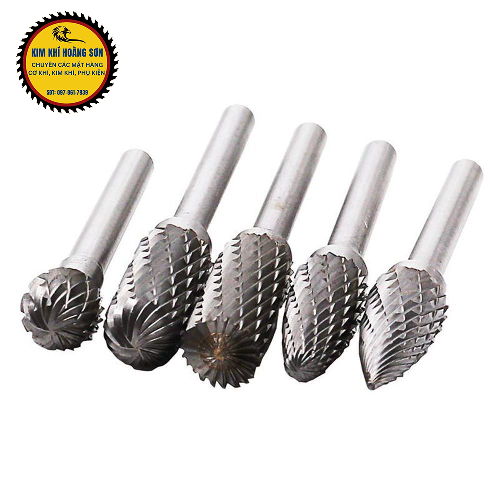 Mũi mài khắc kim loại trục 6mm đường kính đầu mũi từ 6 - 16mm, Mũi doa gỗ, nhựa, nhôm, inox siêu bền