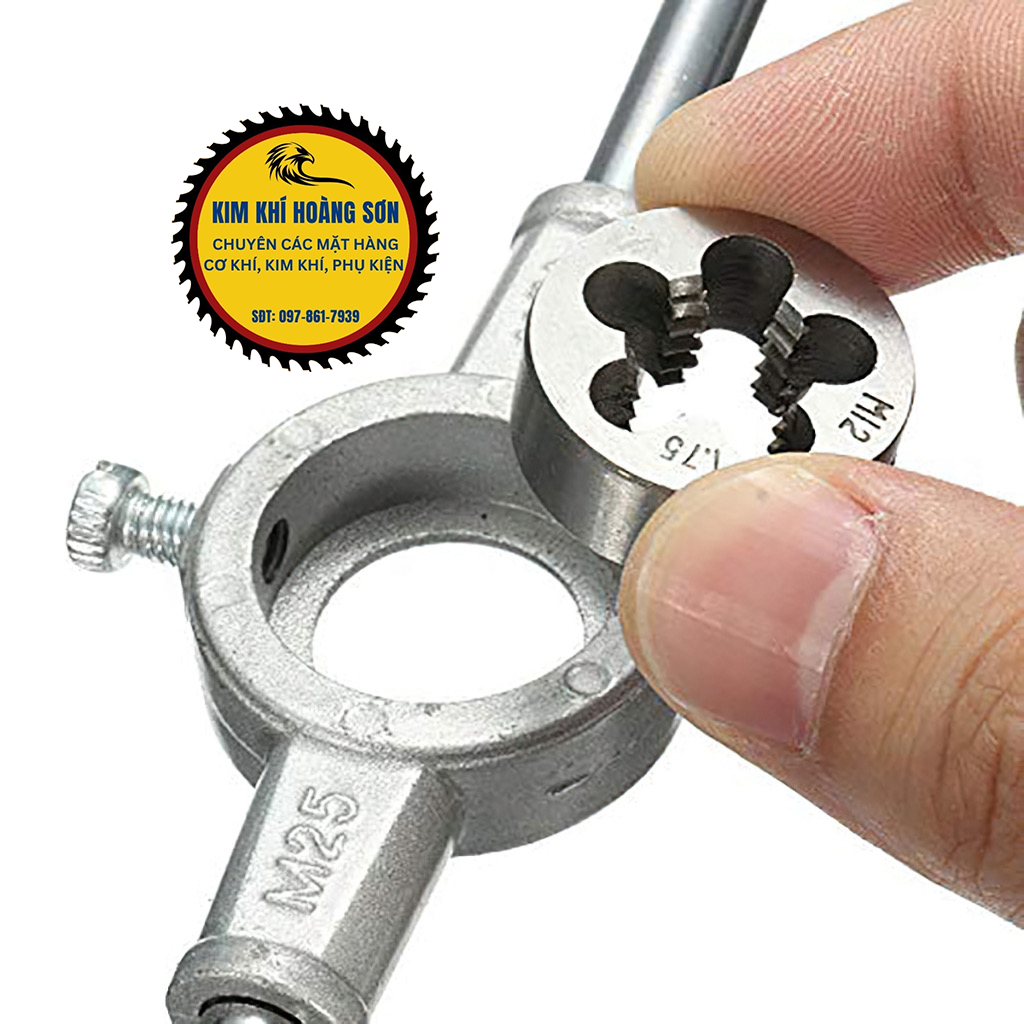 Bộ taro 20 chi tiết tạo ren trong và ren ngoài M3-M12, chất liệu hợp kim siêu cứng gồm tay quay taro