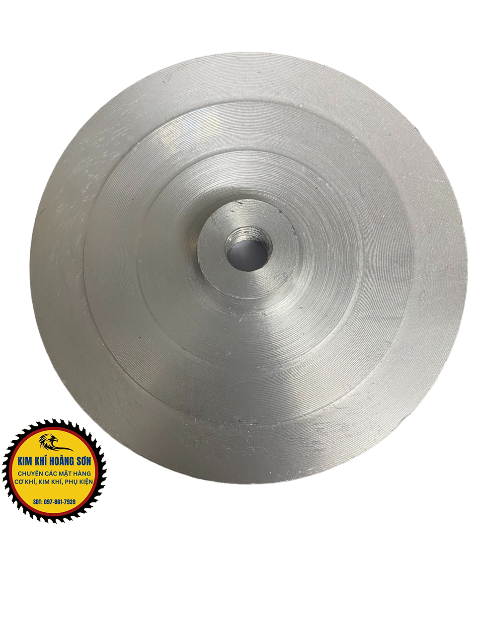 Đế dán chà nhám nhôm, đĩa nhôm, bát nhôm loại 1 tấc đường kính100mm lỗ trục 10mm siêu bền