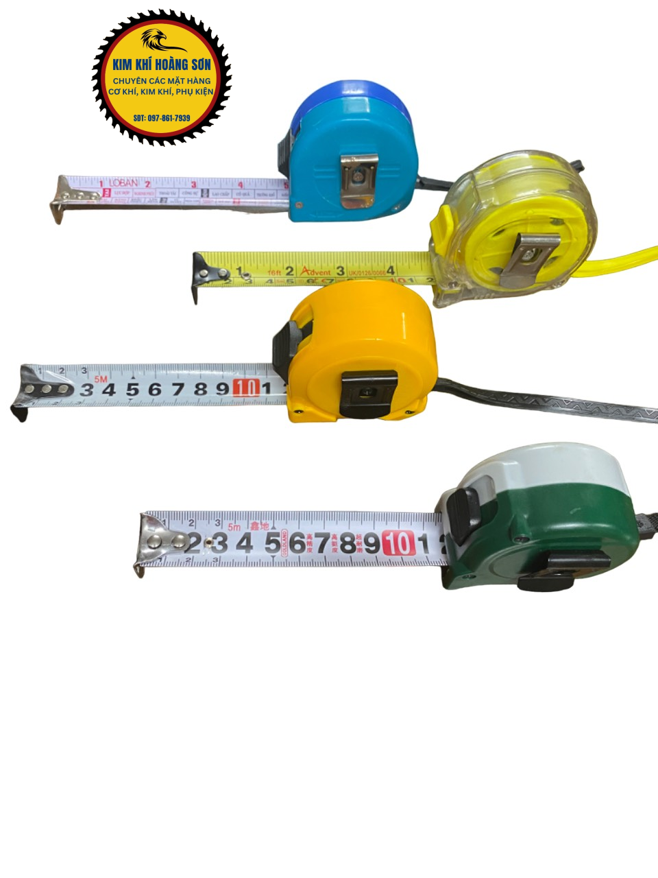 Thước mét, Thước kéo, Thước rút cao cấp, Thước lỗ ban phong thuỷ chiều dài 5m có dây đeo tiện lợi