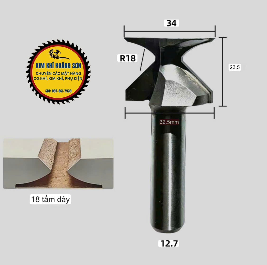 Mũi soi uốn cong gỗ CNC cốt trục 12.7mm phay bo cong 90 độ MDF góc R18 R30 R50 Tideway cao cấp