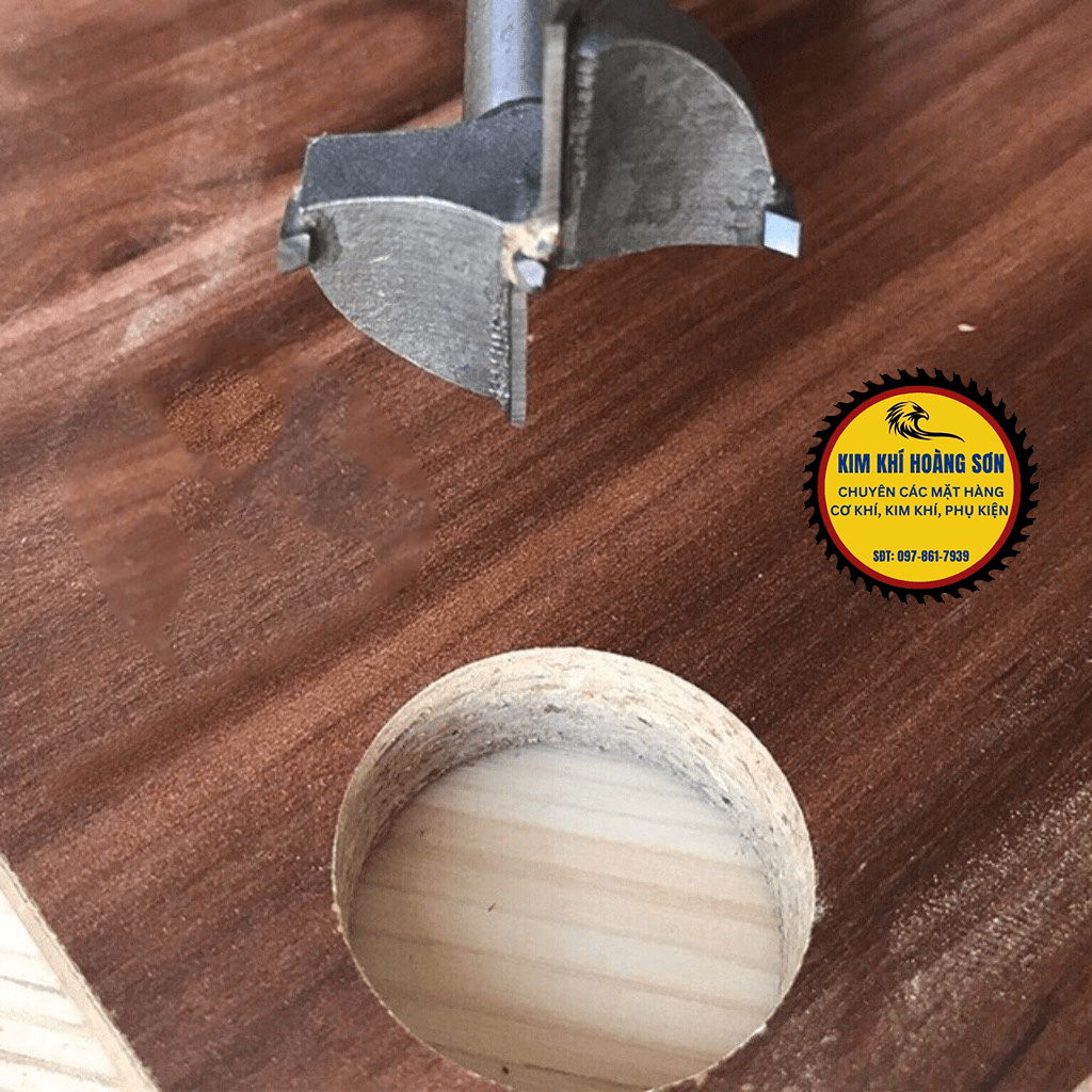 Mũi khoan khoét gỗ lỗ tròn vỏ đỏ Φ36 - Φ100mm chịu nhiệt tốt, hợp kim thép cao cấp chịu mài mòn tốt