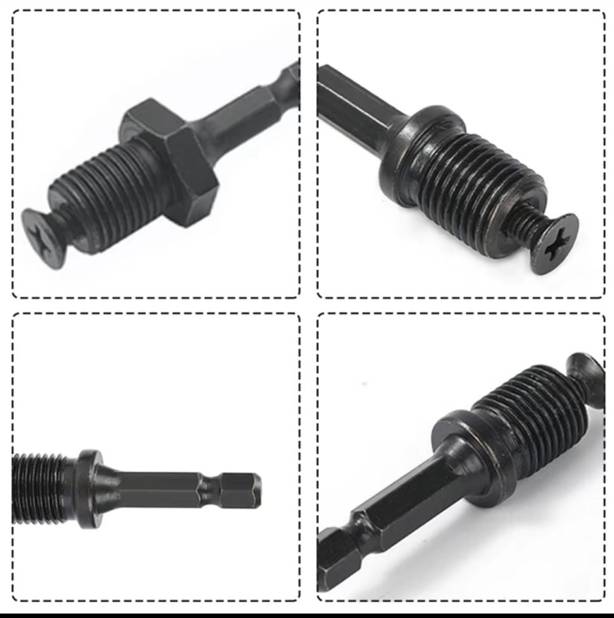 Đầu Chuyển Đổi Sang Khoan Ren 10mm và 13mm Dùng cho Máy Bulong - Chuyển Vít Sang Khoan - Bê Tông Sang Khoan Hỗ trợ Đắc Lực