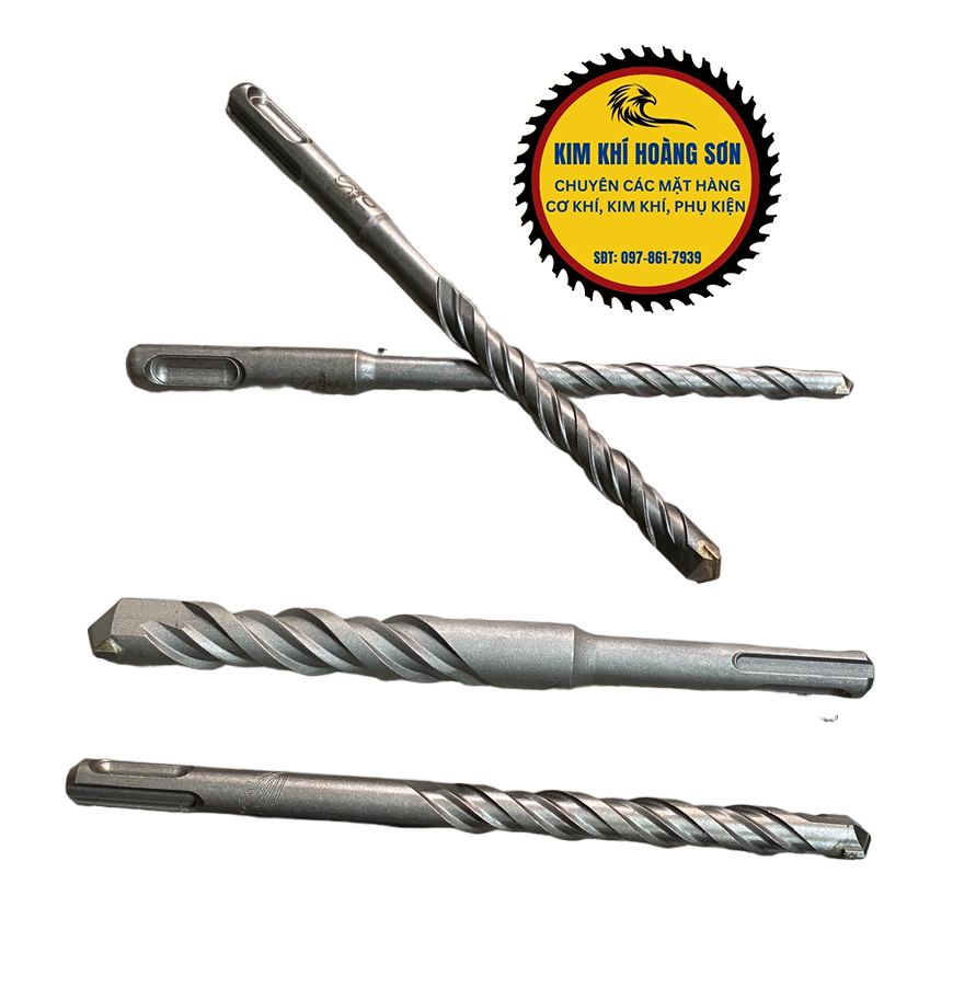 Mũi khoan bê tông tường 2 cạnh dài 6 - 16mm x 160mm, Mũi khoan bê tông 2 chấu Soyi phủ titanium chịu lực tốt