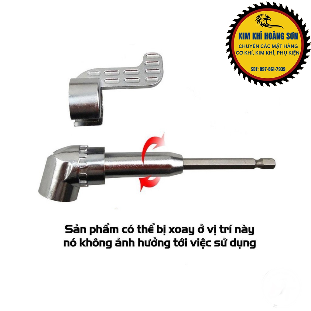 Đầu Chuyển Hướng Khoan Bắt Vít Góc Hẹp Chân Lục Giác 6.35mm Cho Máy Bắn Vít, Máy Khoan