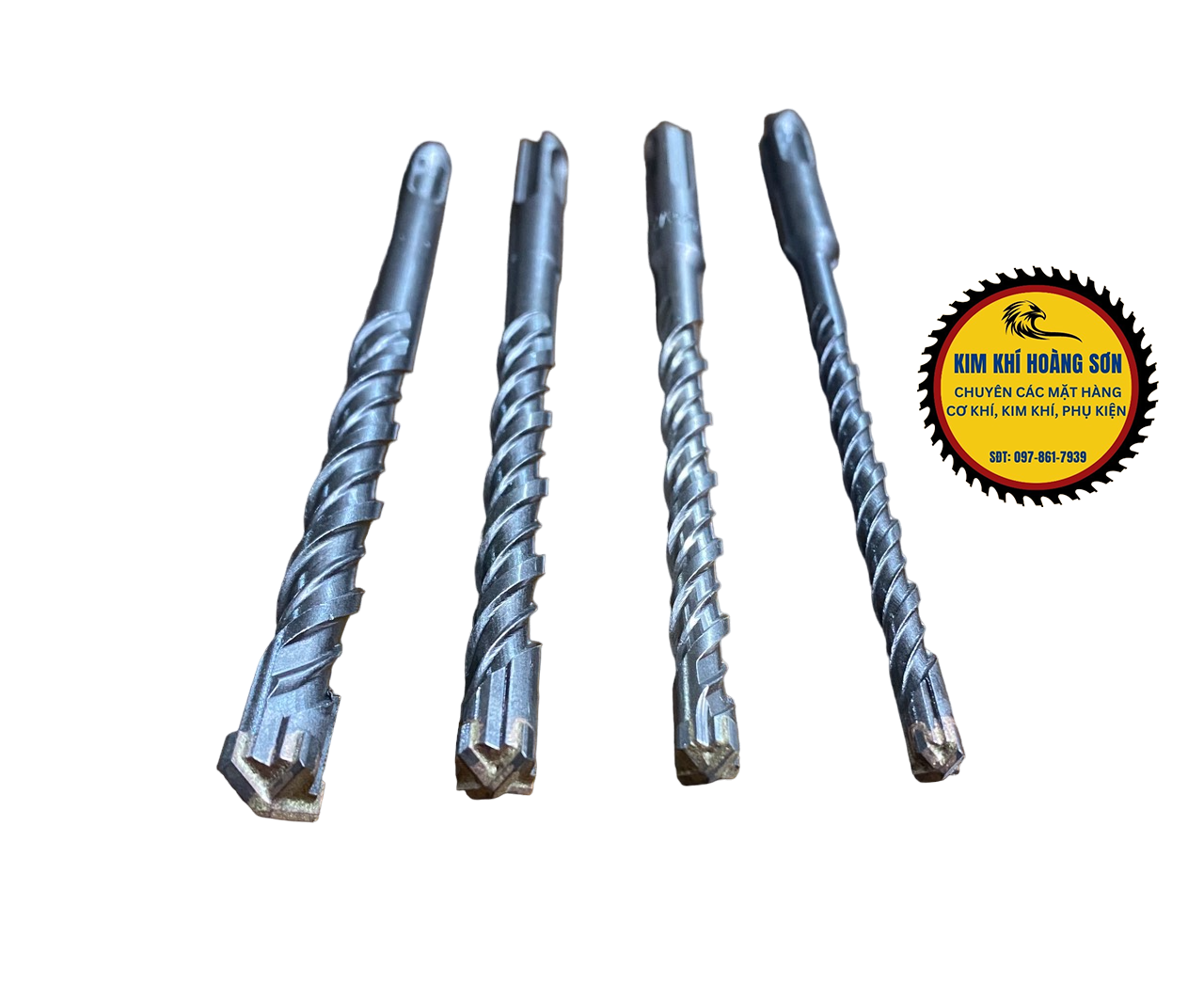 Mũi khoan bê tông tường 4 cạnh kích thước 6 - 12mm x 160mm, Mũi khoan bê tông 4 chấu phủ titanium chịu lực tốt