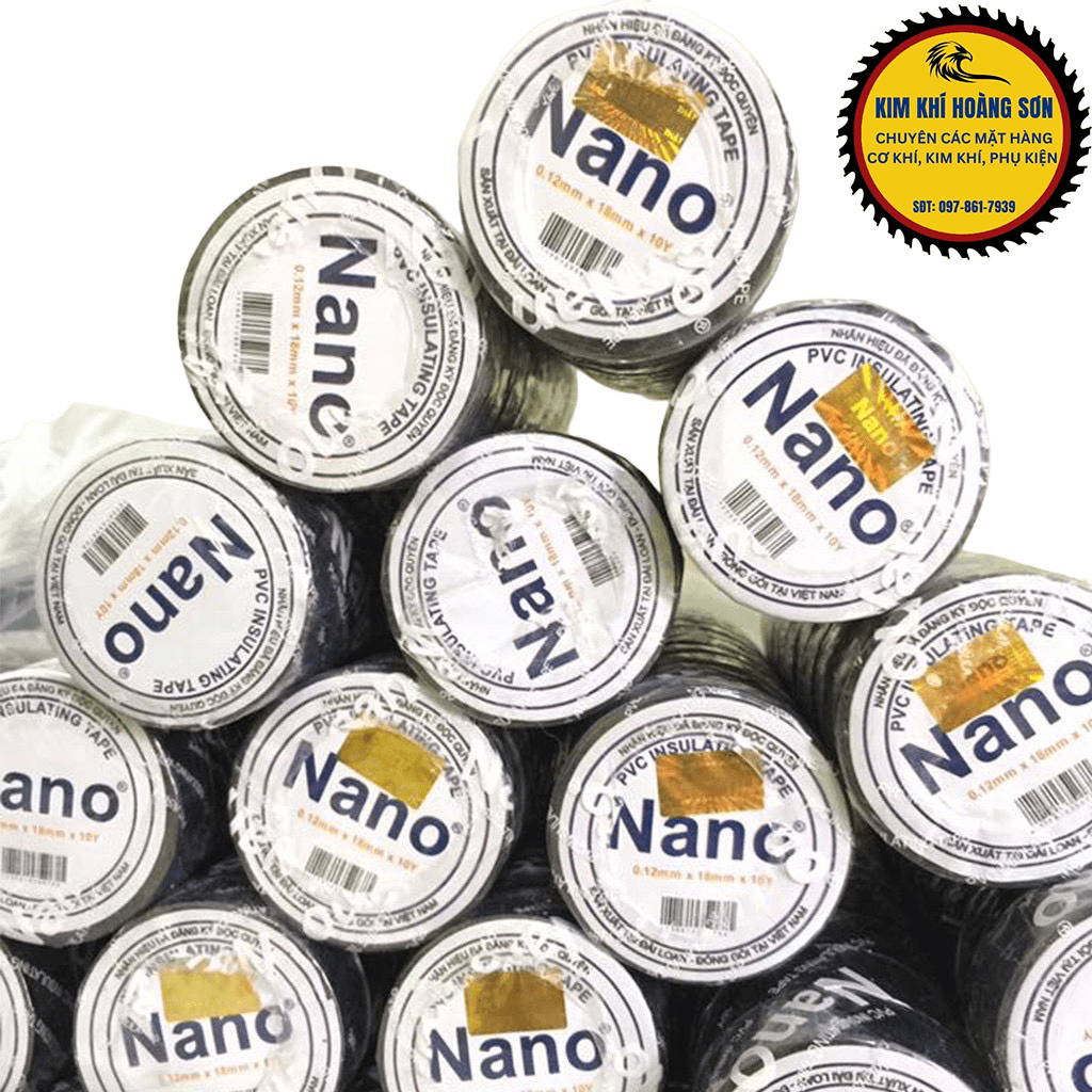Băng Keo Điện, Băng Dính Điện Nano PVC Đài Loan Kích Thước 0.12mm x 18mm x 10 yard Hàng Chính Hãng