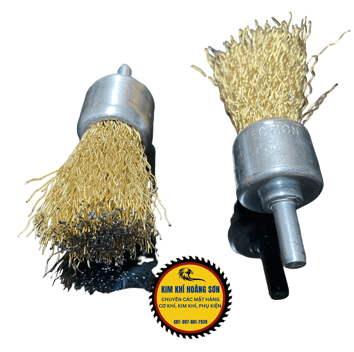 Chổi đánh rỉ sắt rỉ sét inox dạng bút chuôi 6mm lắp máy khoan cầm tay