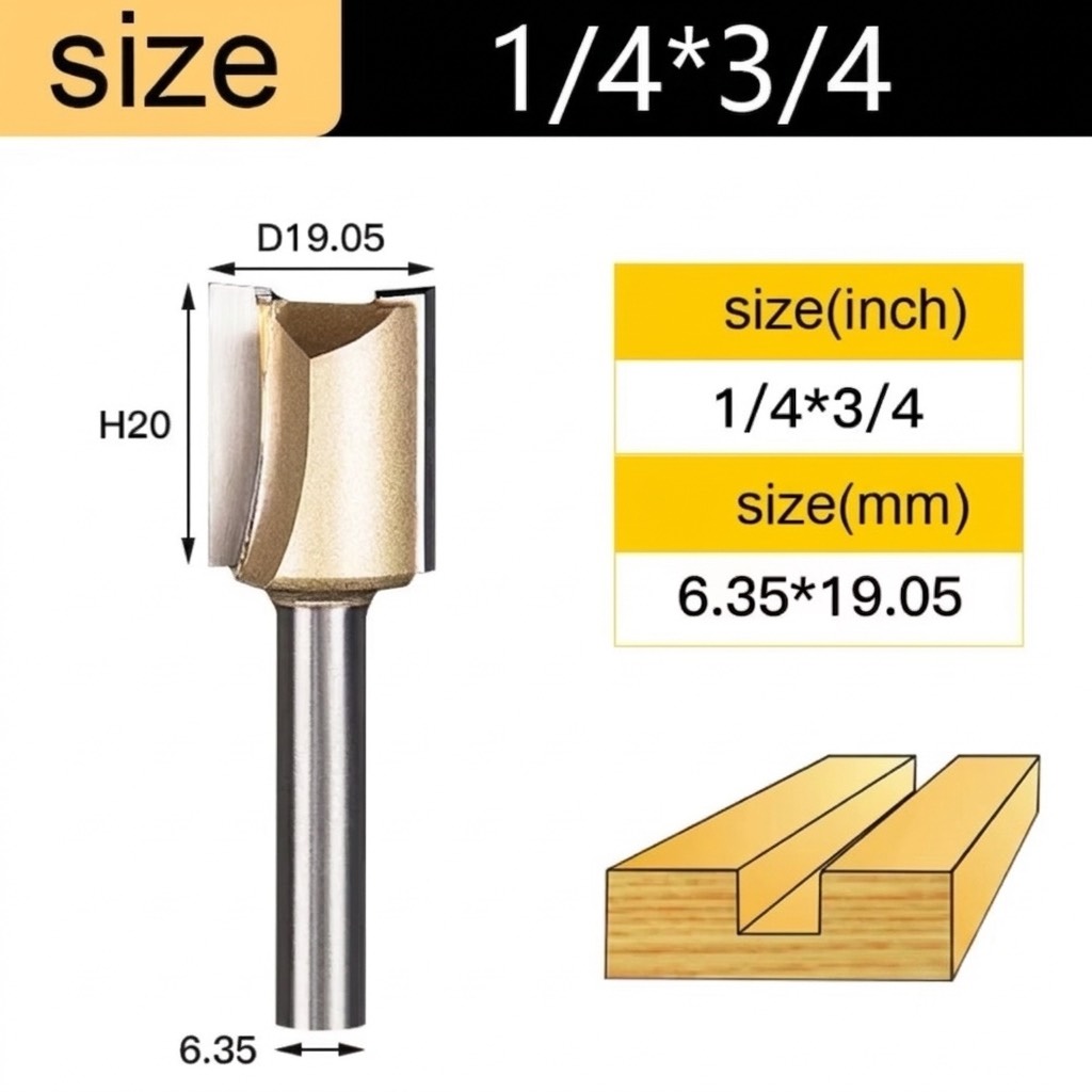 Mũi soi gỗ thẳng CNC lấy nền, Mũi phay gỗ TIDEWAY cốt 6.3mm và 12.7mm sử dụng cho máy phay, máy cắt CNC