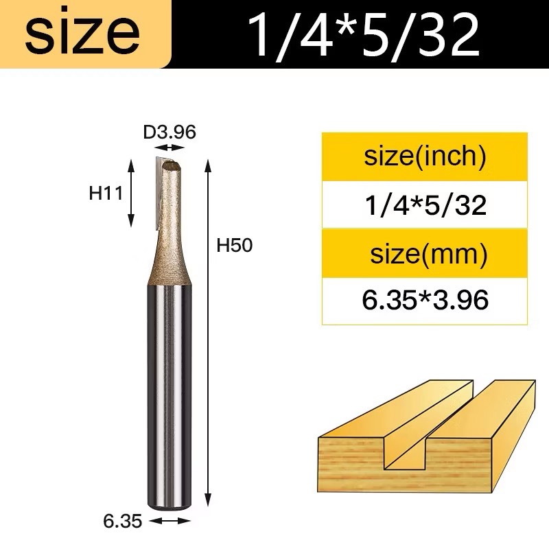 Mũi soi gỗ thẳng CNC lấy nền, Mũi phay gỗ TIDEWAY cốt 6.3mm và 12.7mm sử dụng cho máy phay, máy cắt CNC