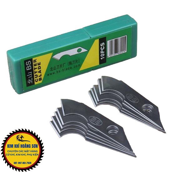Lưỡi dao cắt mica, alu xanh BSX 1 hộp 10 lưỡi, Dao mỏ quạ cắt mạch in, nhựa chất liệu thép độ bền cao