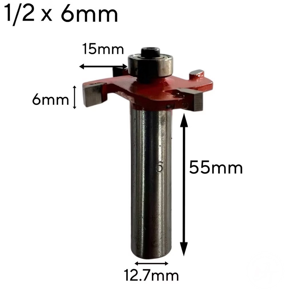 Mũi phay gỗ, Mũi soi cuốc 4 cánh có bi cao cấp chân to 12.7mm, hợp kim siêu bền, chịu nhiệt tốt