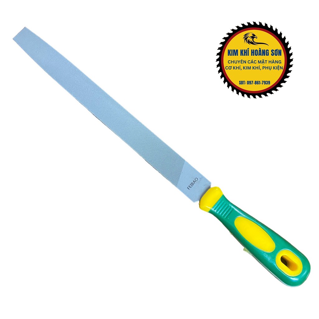 Dũa mài kim loại FEIBAO thép nguyên khối T12 size 8'' 10'' 12" tay cầm bọc nhựa TPR chống trơn trượt